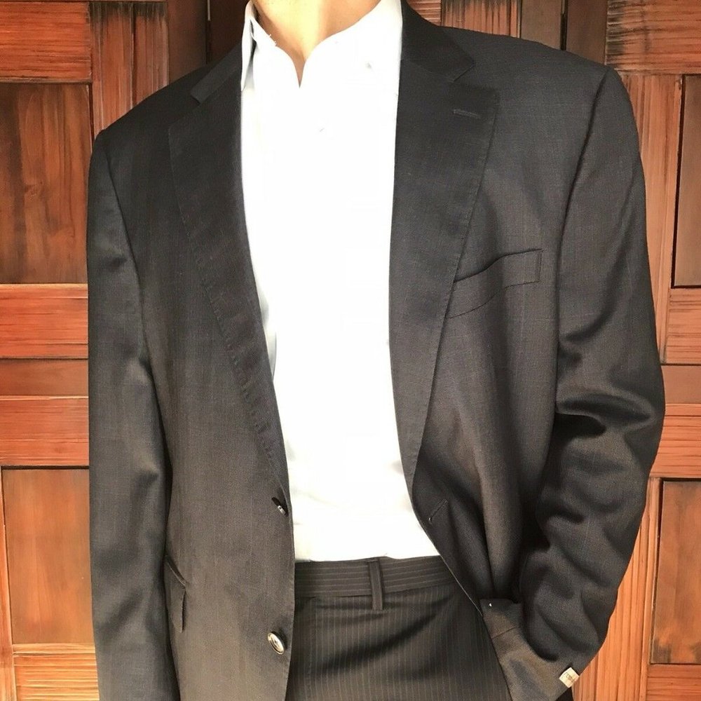Peter Millar Blue Plaid Wool Sport Coat 46R NEW